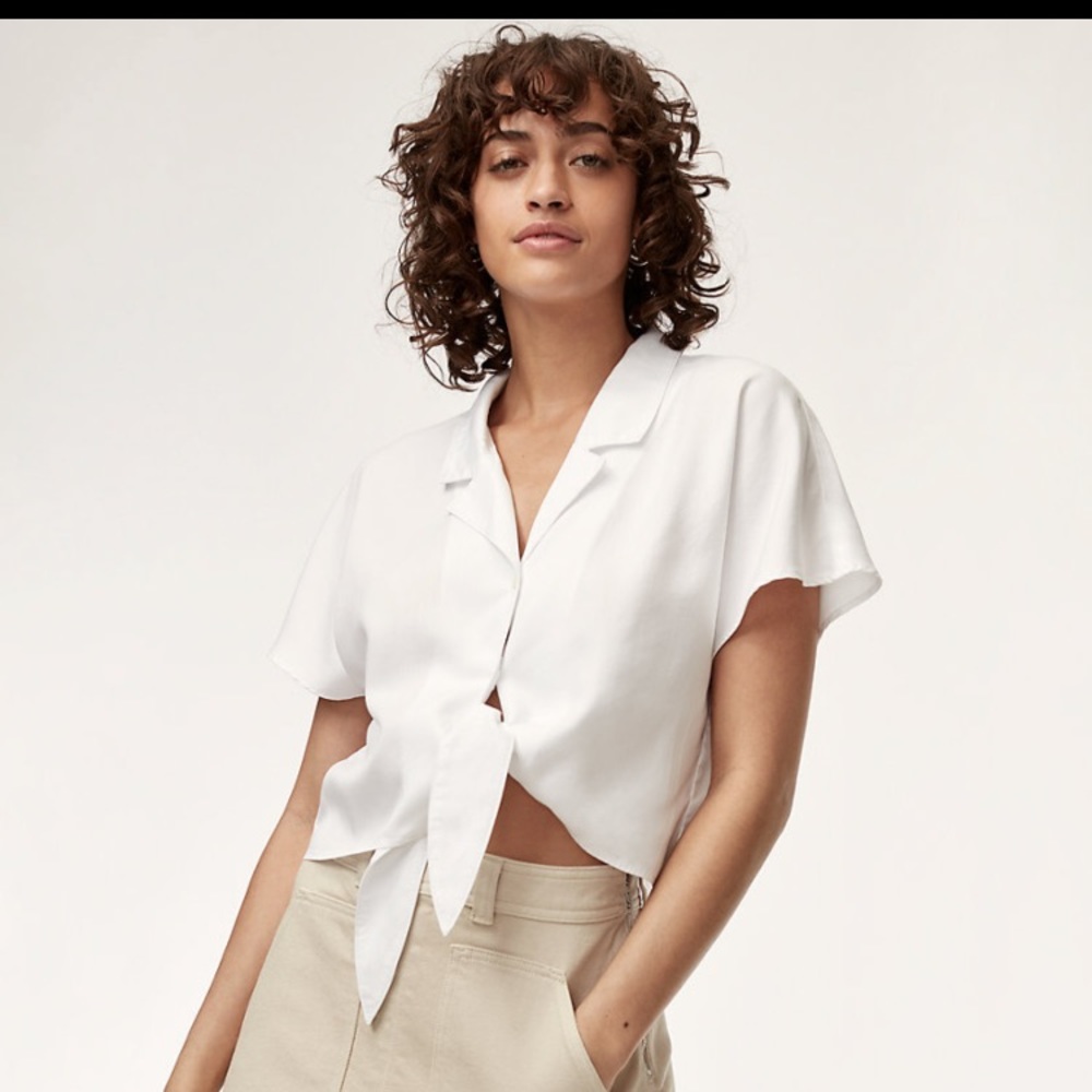 Aritzia Wilfred Free The Tie-Front Blouse